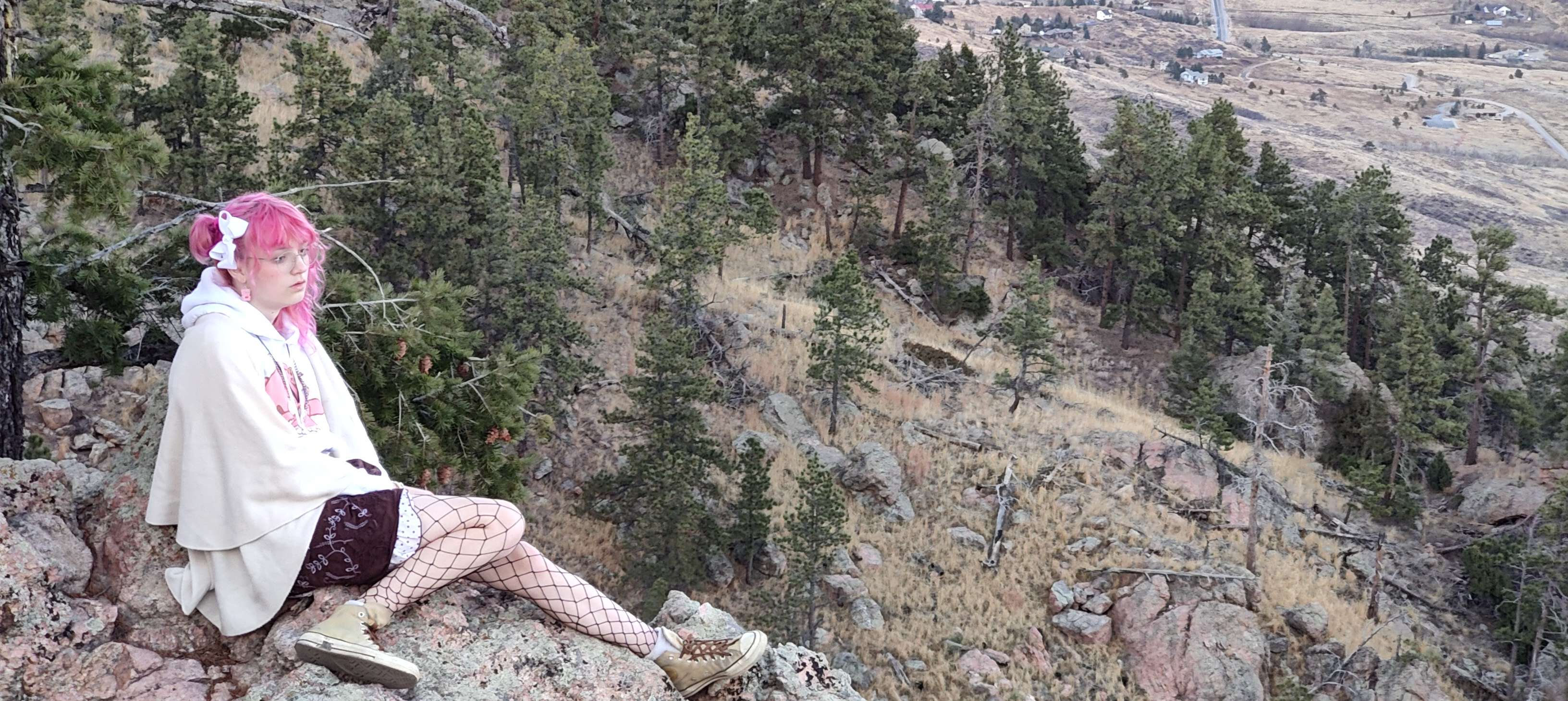 Inez swagged up on a mountain